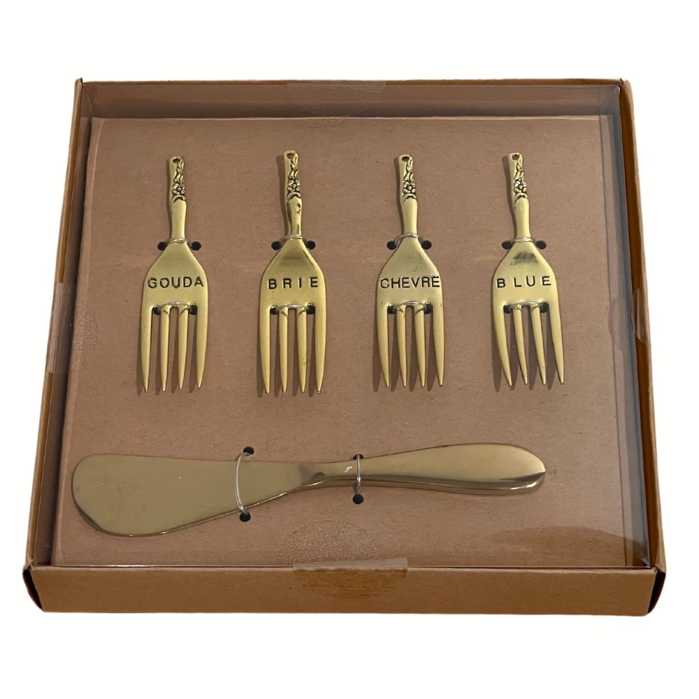 Brass Spreader & Cheese Knife Set Platter Gift