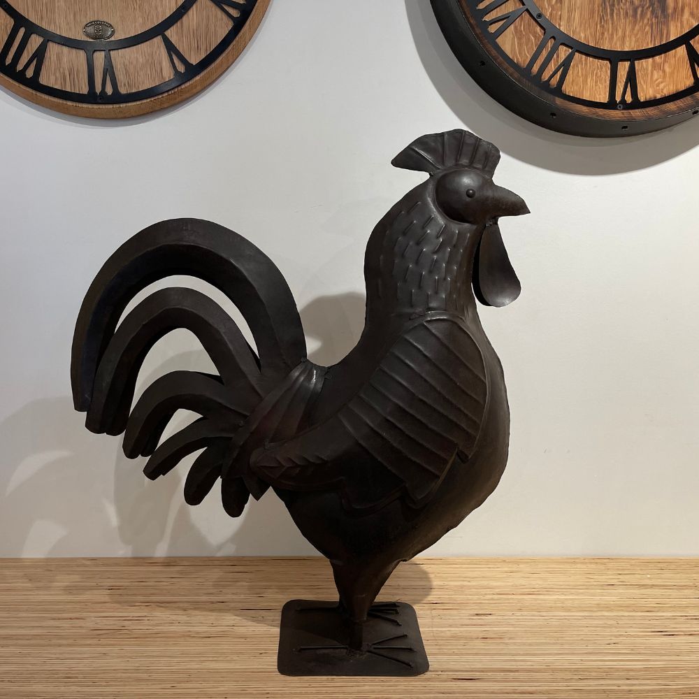 Giant iron rooster garden decor gift