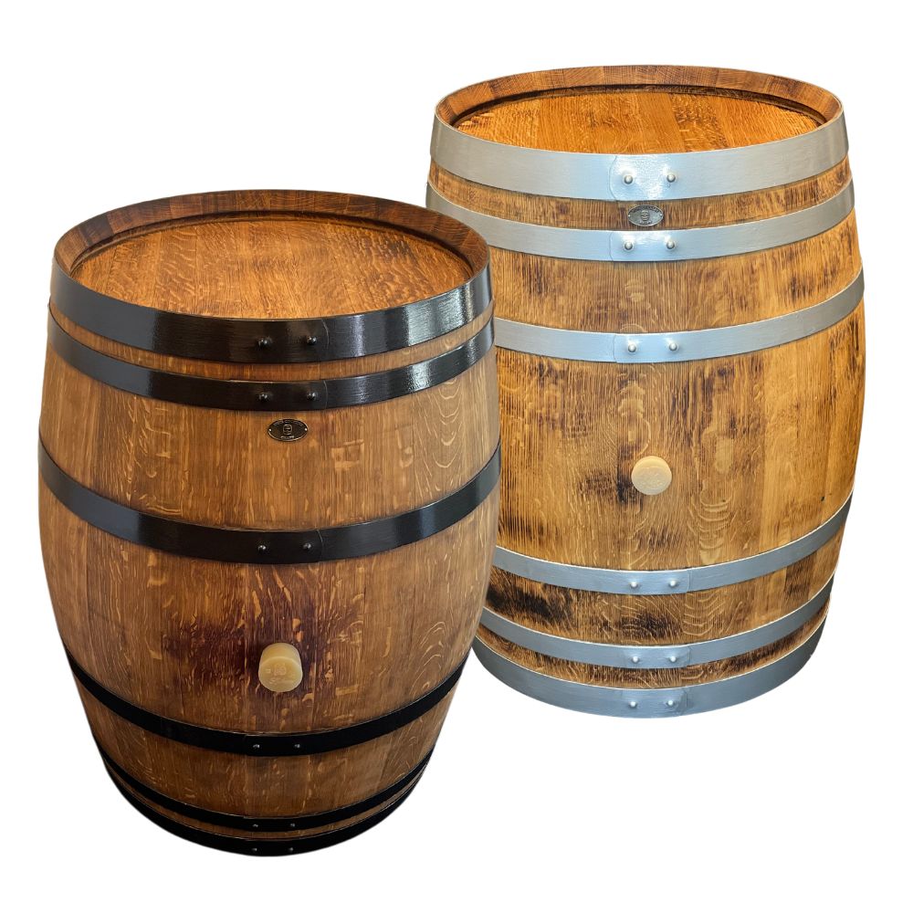 Stained and Painted Barrel Leaner Wine Country Craft
