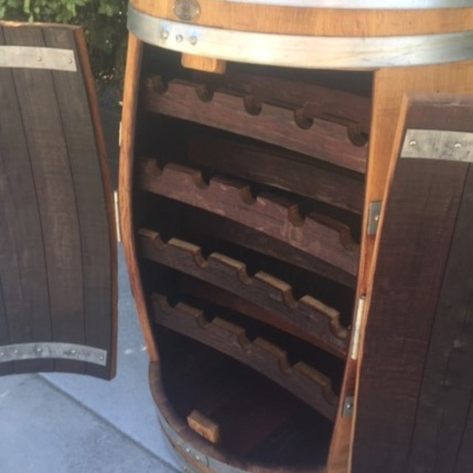 Wine barrel deals cabinet for sale
