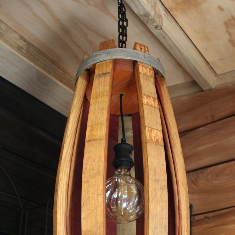 Wine Barrel Stave Lighting Weeco Barrel Bar With Door And Wine Holder