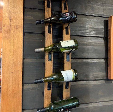 Wall Mounted Wine Barrel Stave Bottle Rack