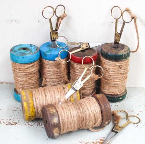 Vintage Bobbin with Scissors Gift Decor