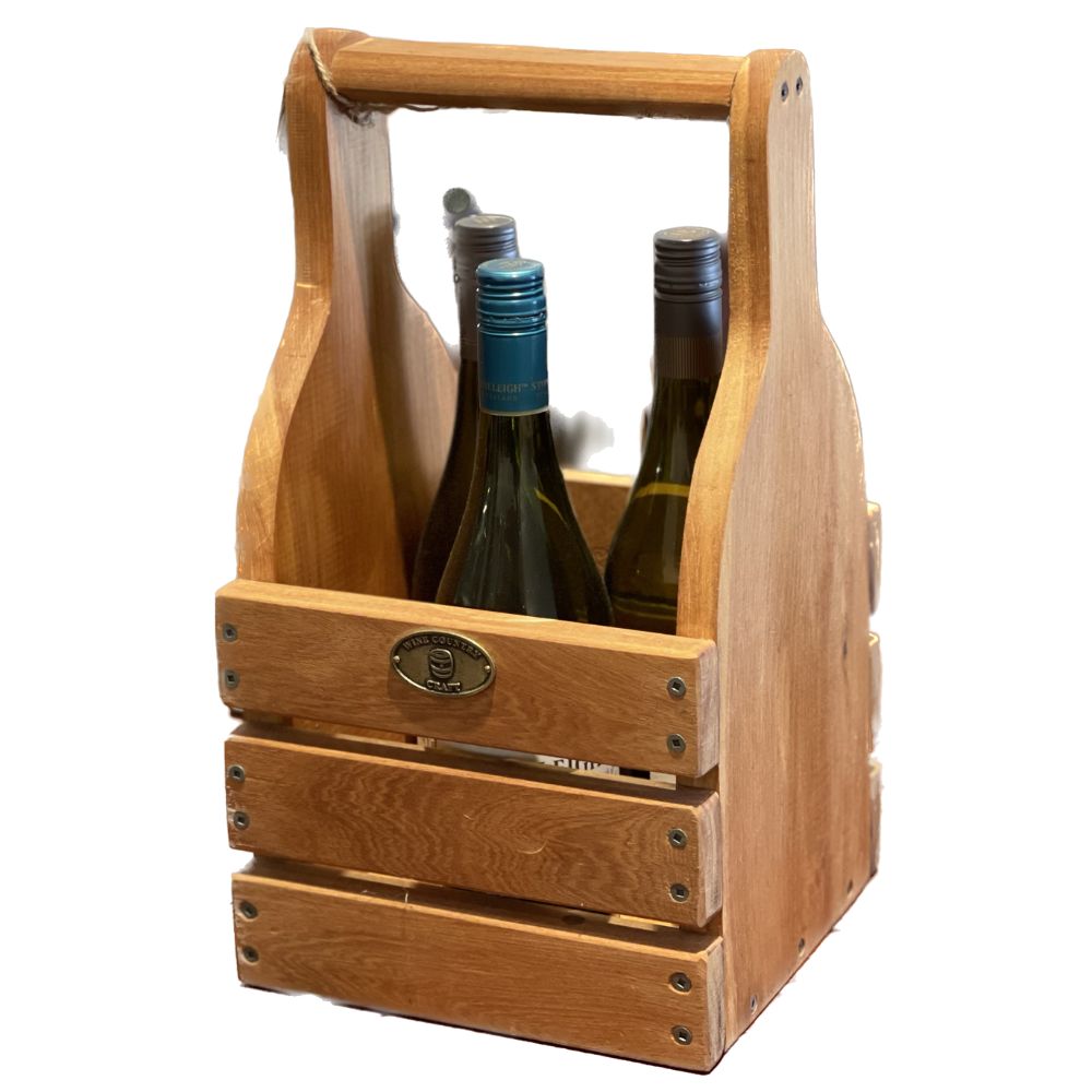 Wine Barrel Stave Bottle Carrier Holder 